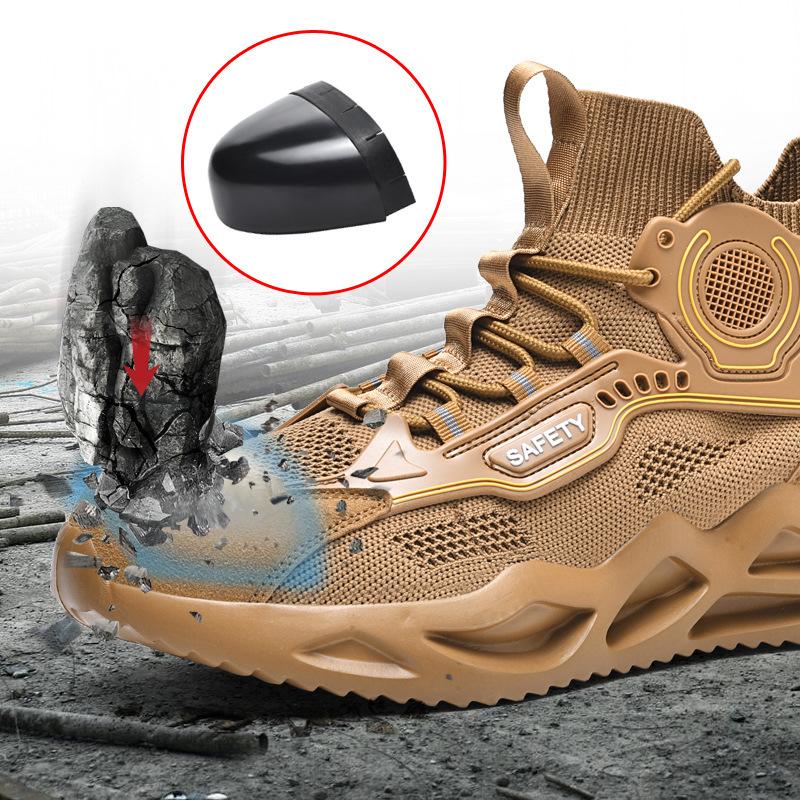 

Мужские ботинки большого размера с защитой от ударов и проколов, изоляцией, легкой конструкцией, защитой носка стальной пластиной, дышащие, рабочие G06 khaki; 47