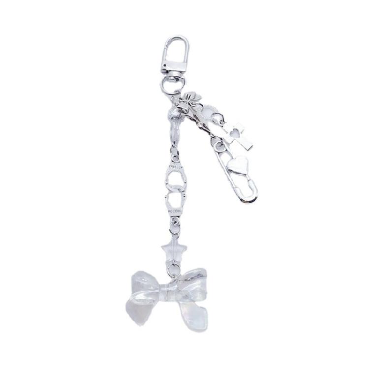 

Heart Brooch Keychain Bowknot Pendant Keychains Women Wallet Bag Pendant Charm 1