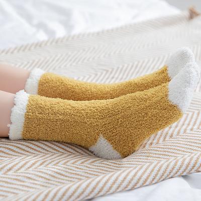 Damen Coral Fleece Socken Winter Warm Plüsch Bodensocken Weihnachtssocken