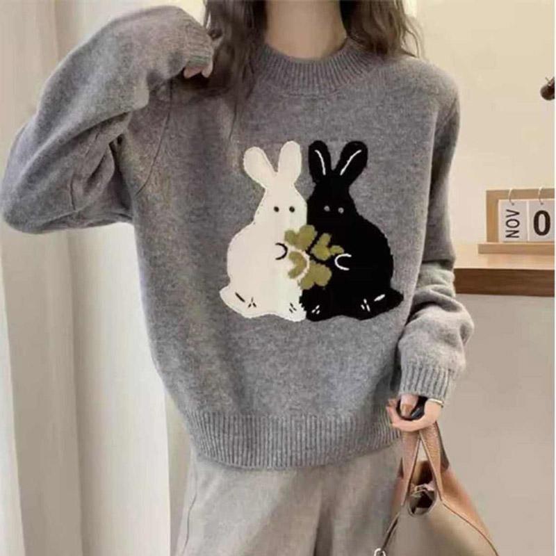 Weater for Women Autumn Winter Thickened Pullover Warm Knitted Stretchy Long Sleeve Oversize Jumper Tops