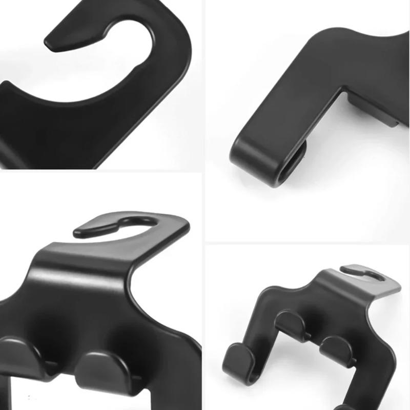 Multifunctional 4 In 1Car Seat Back Hook Double Head Phone Hanger Headrest Hanging Bag Storage Hanger Car Interior Accessories