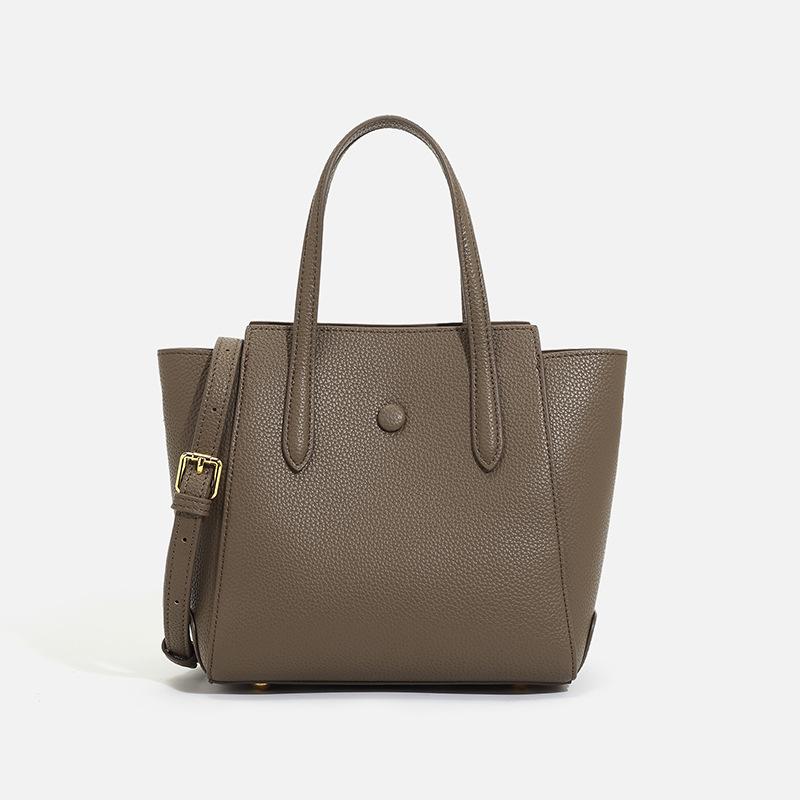 Niche soft leather basket-style handbag for women, 2024 spring new model, high-end tote bag, shoulder and crossbody bag