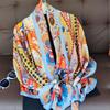 180*90cm muffler fashion Luxury Brand Scarf Women New Style Fashion Color Matching Print Silk Lady Popular Headcloth Beach Shawl