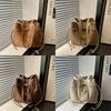 Pu Street Style Water Bucket Bag With Shoulder Strap And Inner Phone Pocket For Work