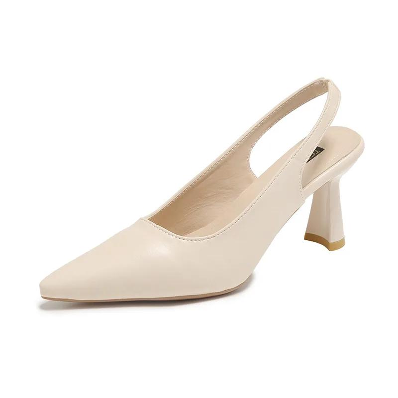 Fashion Ladies Baotou single Shoes Summer pointed buckle Sandals Fashion elegant high heel Trendy versatile women's pumps Mujer Zapatos