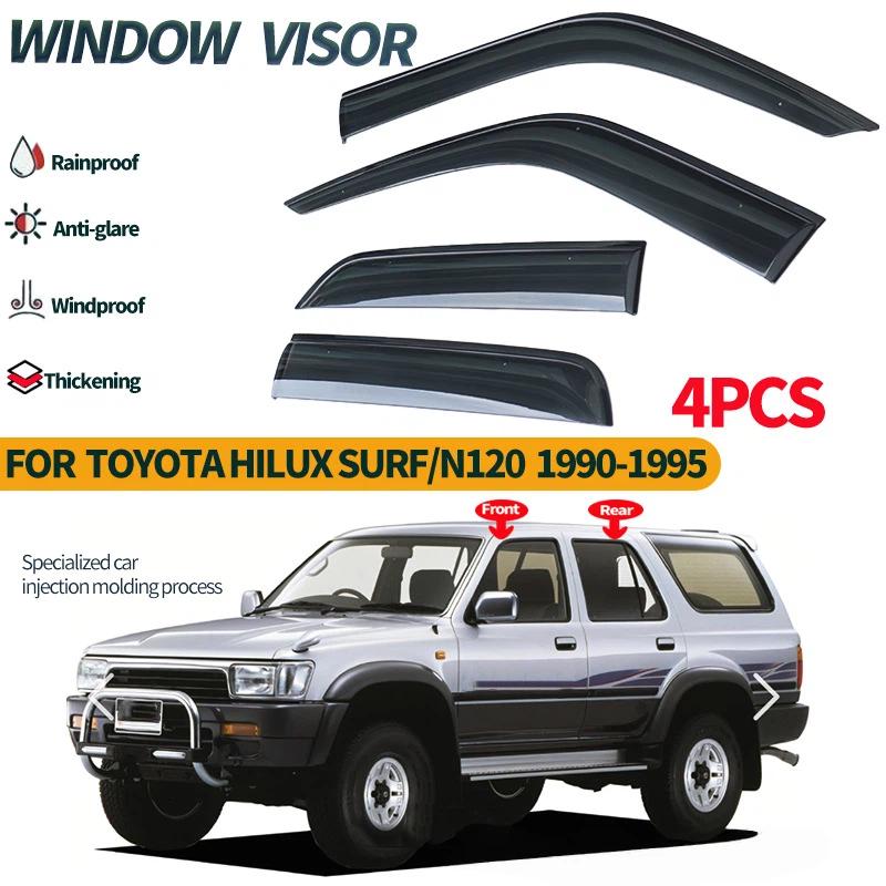 For Toyota 4Runner 1990-1995, with rain and rain blocking windows, rain eyebrows, and rain blocking panels for decoration 4 PCS