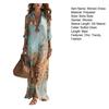 Women's Boho Printed Shirt 46085 Sleeve Maxi Dress Button