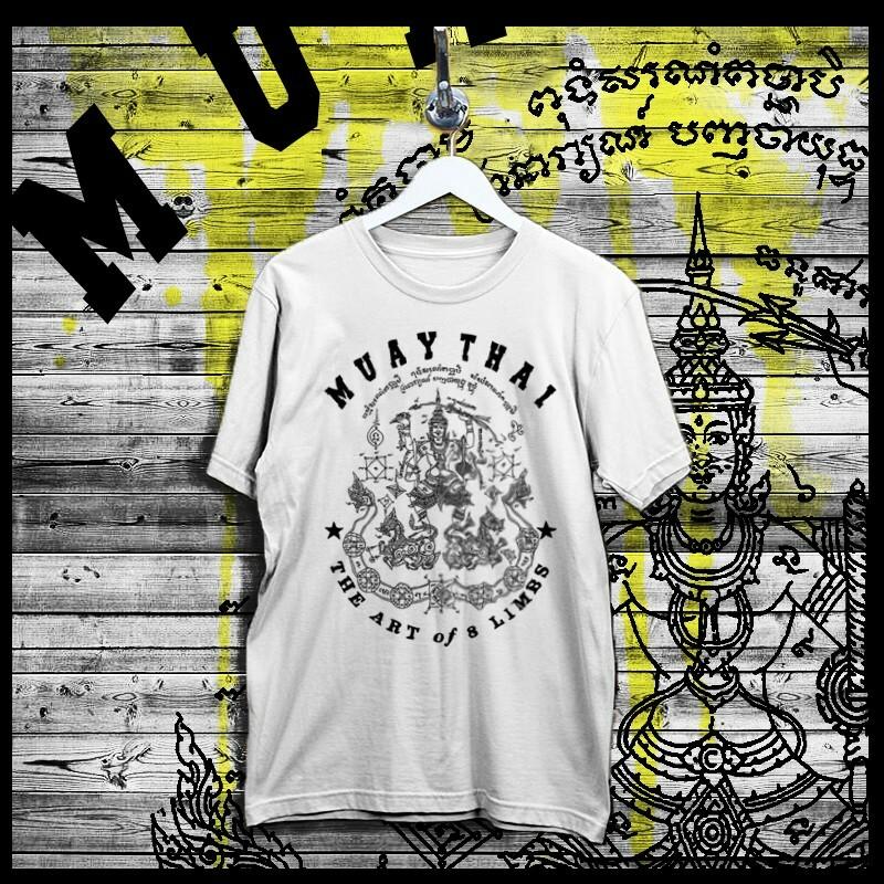 

Muay Thai Martial Arts white T-Shirt Thailand Sak Yant Thaibox, Thailand, XL XL