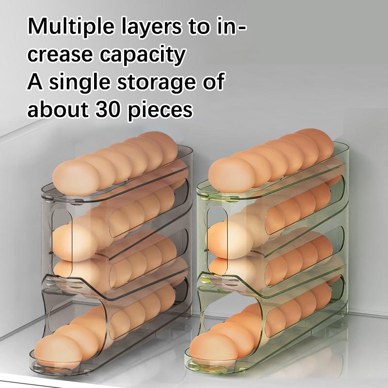 4 Layer Slide Egg Storage Box Ladder Style Egg Box Storage Refrigerator Side Door Large Capacity Automatic Egg Rolling Machine