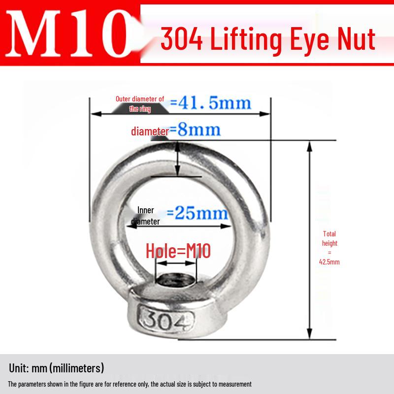 Stainless Steel Lifting Eye Nut (304/316) Round Lug Ring Cap Nut