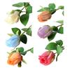 2 Pcs Artificial Rose Flowers Long Stem Fake Silk Rose Bud with Leaves for DIY Wedding Bouquet Table Centerpiece Home Decor