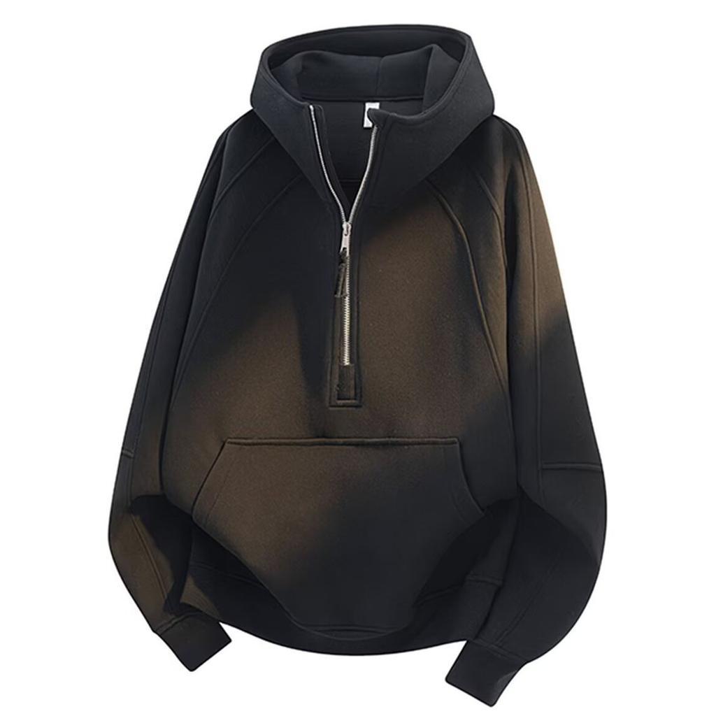 Men's Long Sleeves Leisure Sports Half Zipper Hooded Hood Hoodie