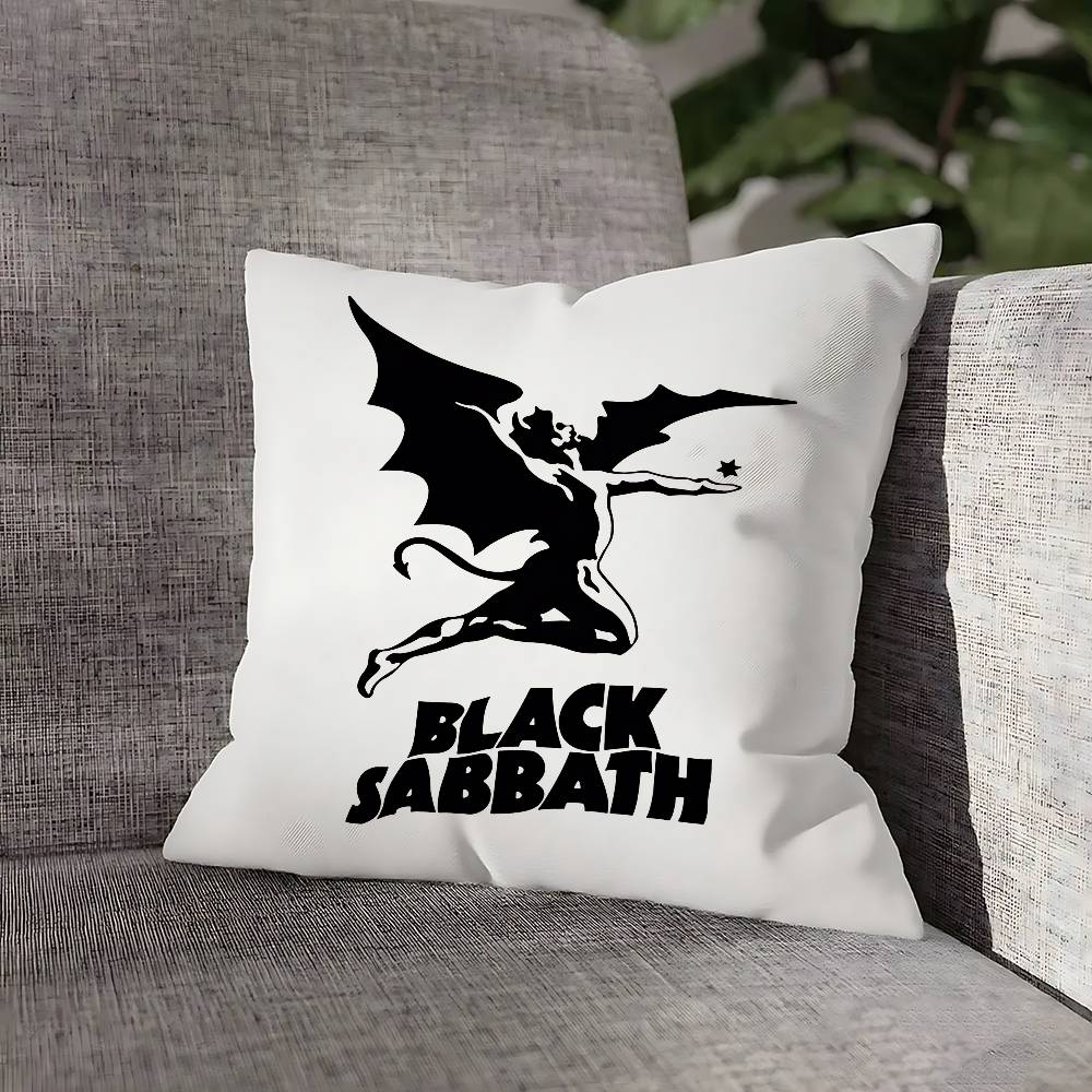 B-Black S-Sabbath Ozzy Pillow Case For Sofa Decor Car Office Room Printing Cushion Cover Decorations and Protector