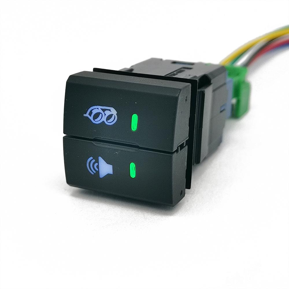 1PC Car Modified Dual Switch LED DRL Fog Light Spotlight Radar Switch Button with Wire for Toyota Prado Senna LC300 Accessories