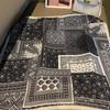 Women Fashion Printed Velvet Small Square Neck Scarf Versatile Daily Neck Decoration