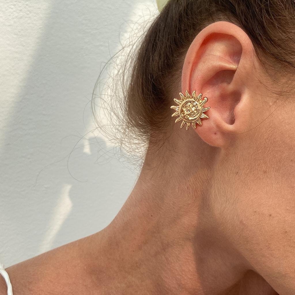Ingemark 1pz Semplice Orecchino a Clip a Forma di Stella Marina Fiore per Orecchio da Donna Non Perforante Falso Cartilagine Luna Capesante Gioielli Regalo