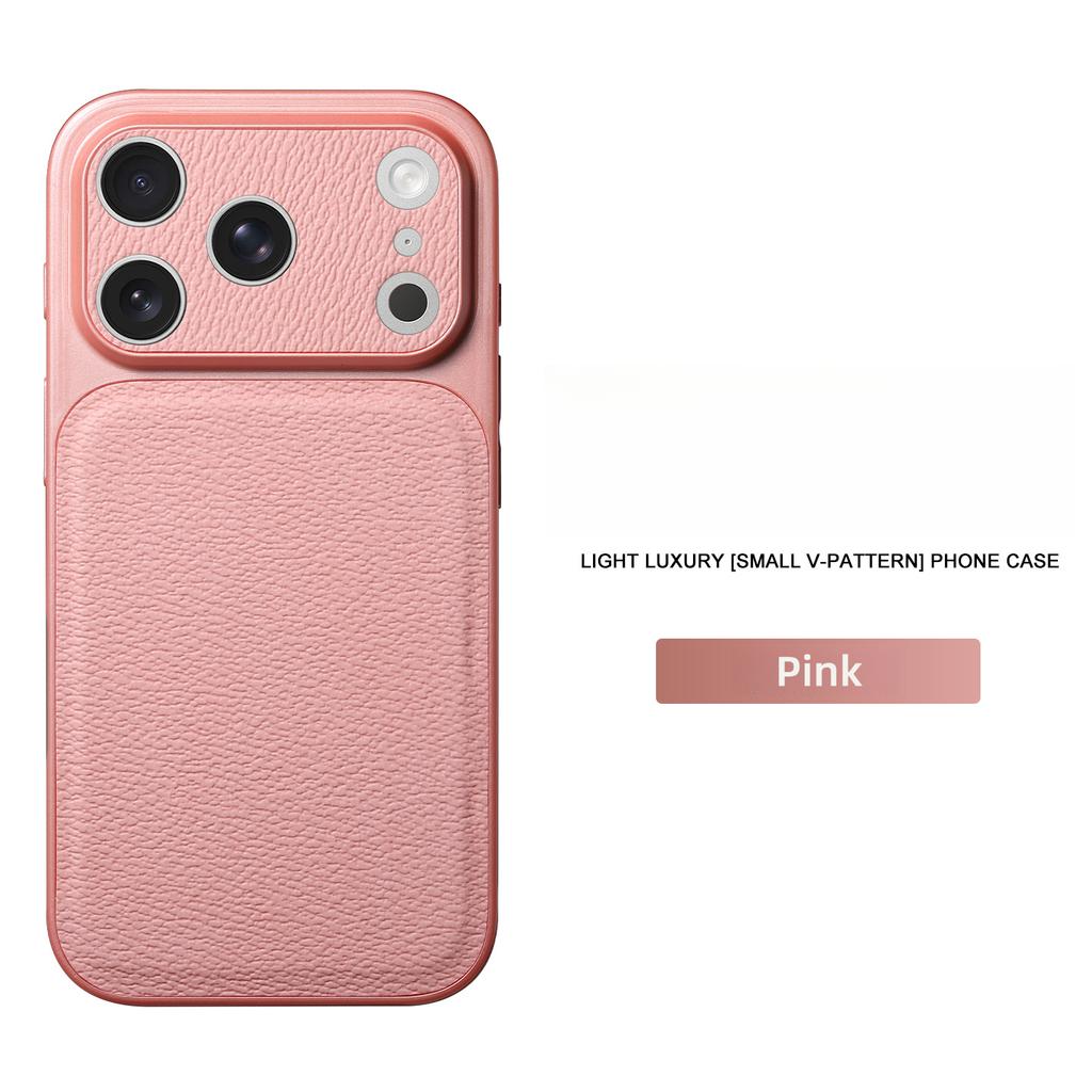 Solid Color Lychee Grain Leather Phone Case, Anti-Scratch & Shockproof Protective Cover for IPhone 17 Pro Max  16 15 14 13 Air