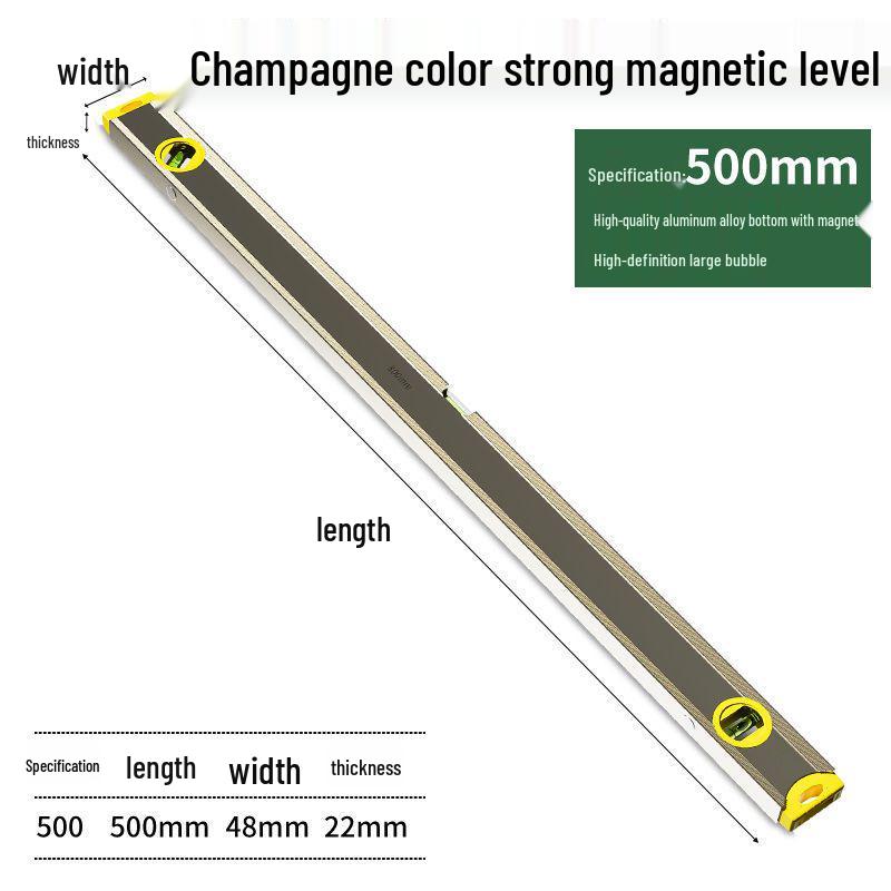 High Precision Magnetic Mini Spirit Level Ruler - Aluminum Alloy, Drop-Proof Tool
