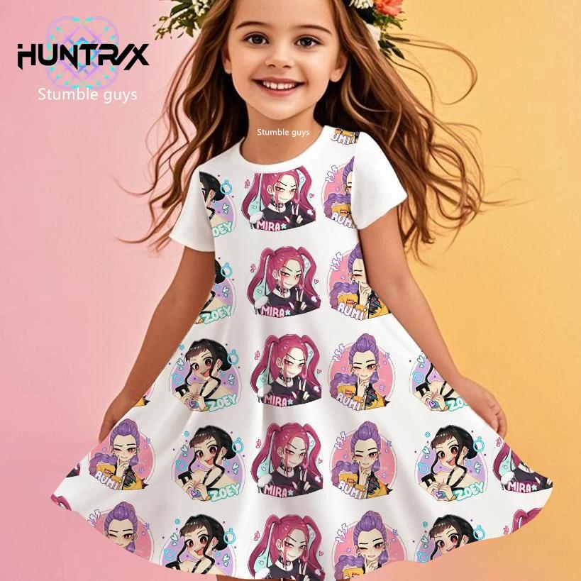 Dziewczęca Sukienka Kpop Łowcy Demonów Zoey Letnia Anime Kreskówka Księżniczka Plażowa Codzienna Piżama