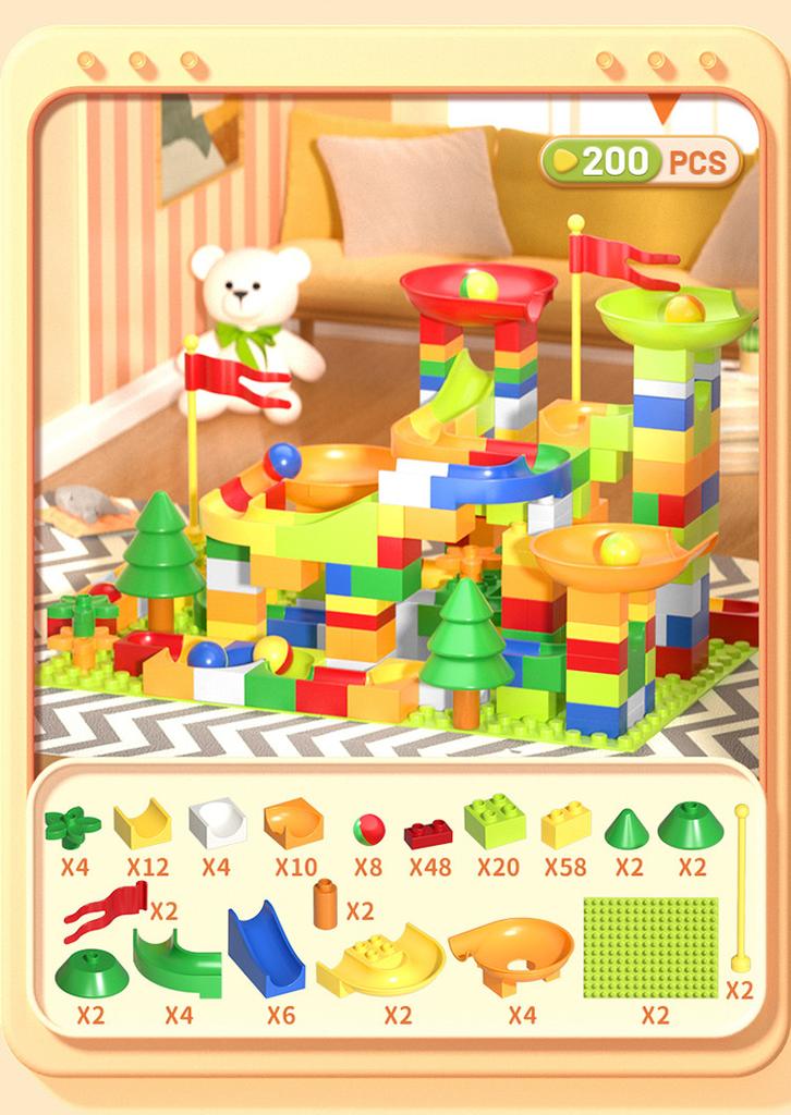 Children Maze Ball Tracks Slider Blocks DIY toy Early Educationtoy Kids Gift city Building Blocks Funnel Slide Blocks Toys