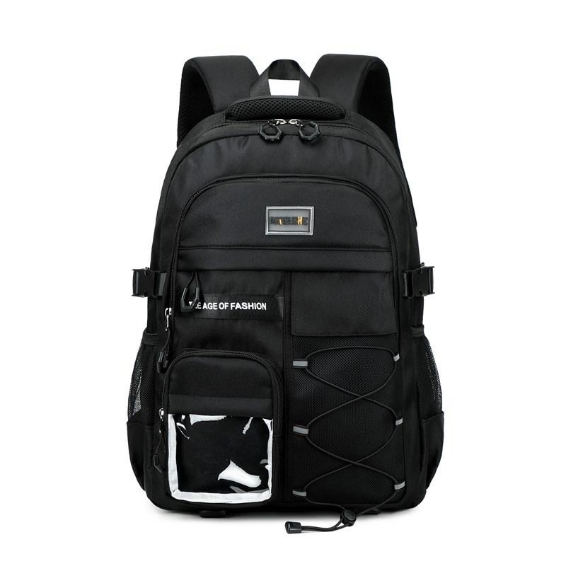 External Trade Large Capacity Travel Backpack With Nylon For School Students чёрный