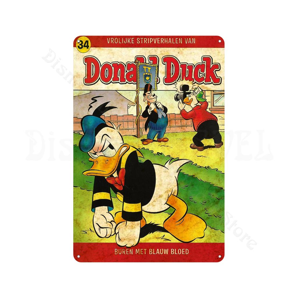 Retro Metal Tin Sign Donald Duck Tin Plaque Metal Poster Cartoon Tin Plate Metal Sign For Man Cave Club Decoration