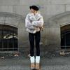 Eco-Friendly Faux Fox Fur Lapel Coat - European & American Fashion, Winter 2025 Women's Style