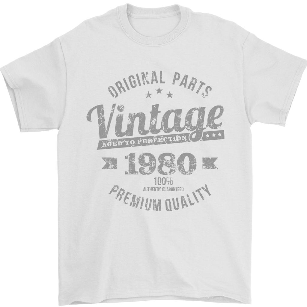 Vintage Year 46th Birthday 1980 Unisexs TShirt 100 Cotton White