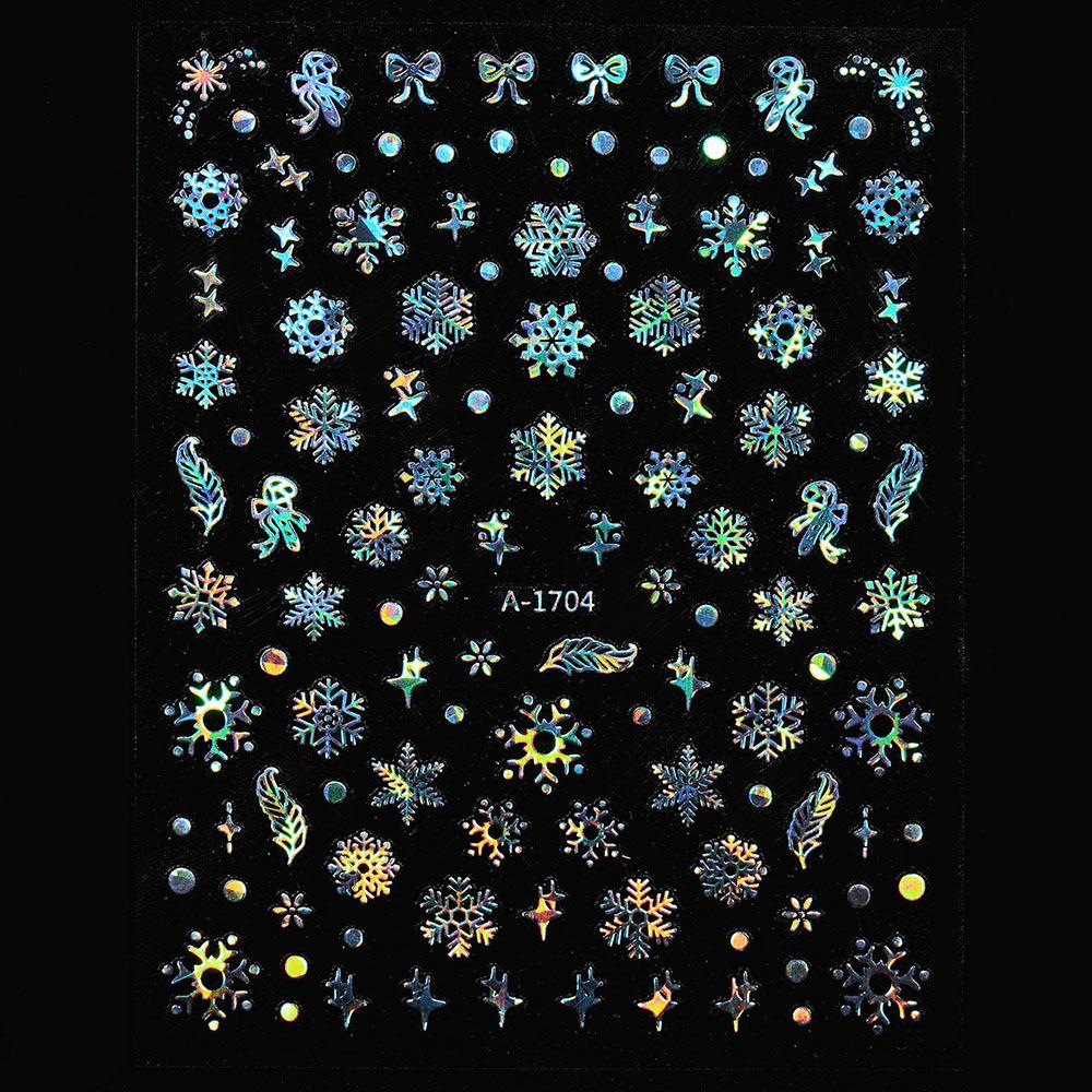 Autocolante de Crăciun 3D Laser Argint Ren & Fulg de Nea