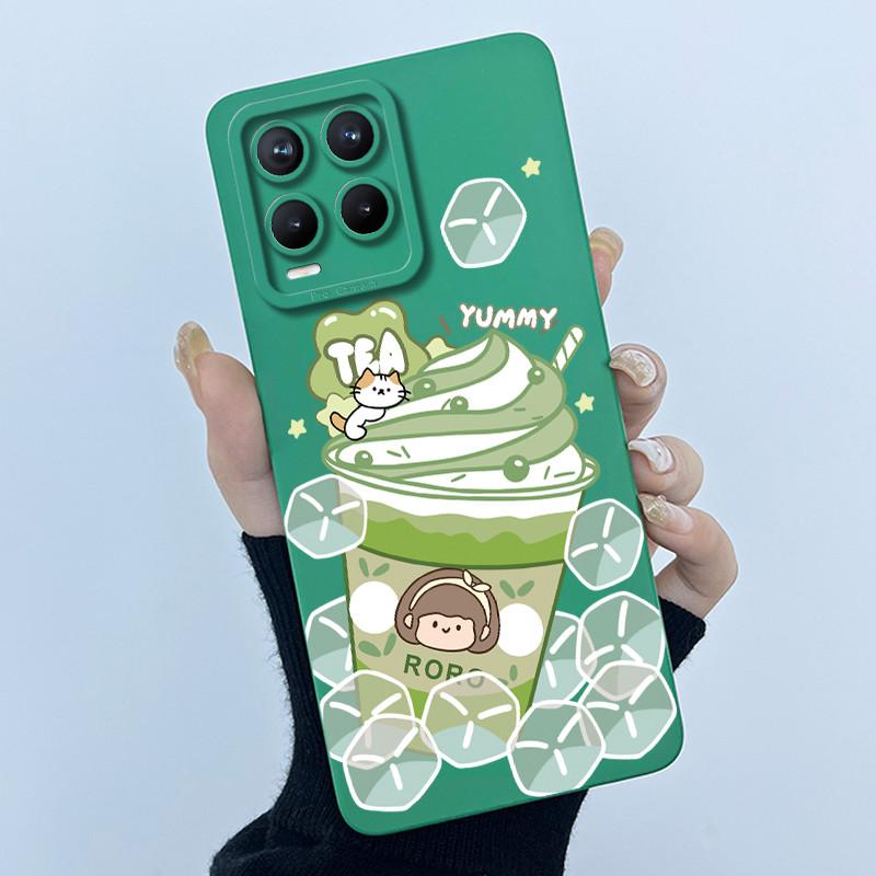Phone Case For Realme 8 Pro 8i 8S 4G 5G Case Lovely Cartoon Flower Liquid Silicone Soft Shockproof Back Cover For Realme8 Bumper