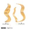 Yori Stainless Steel Three-layer Wave C-ring Streamlined Earrings Metal Geometric Accessories Bijoux Femme Fashion Jewelry