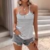 Summer New Striped Camisole Low-neck Versatile Backless Top