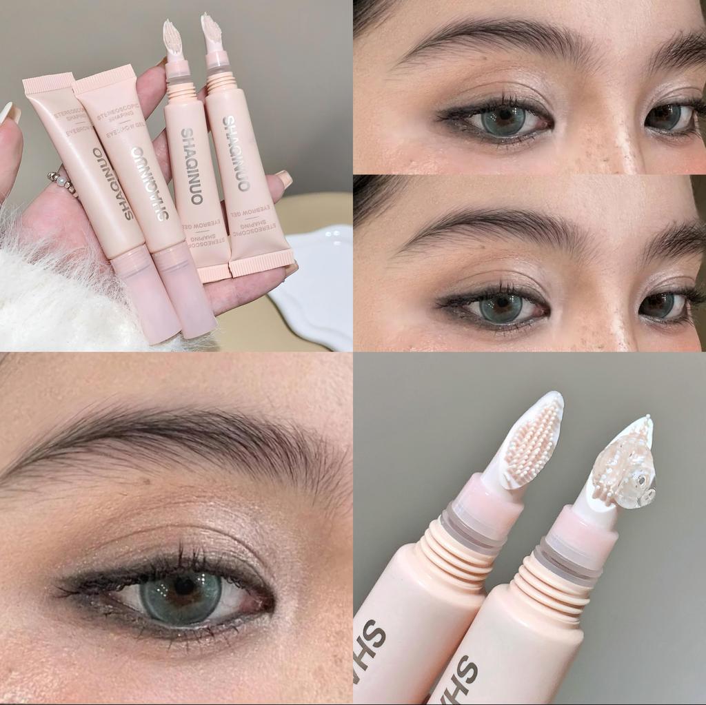 SHAQINUO 3D Eyebrow Gel Transparent Gel Texture Eyebrow Shaping Cream Long-lasting Waterproof Natural Eyebrow Soap
