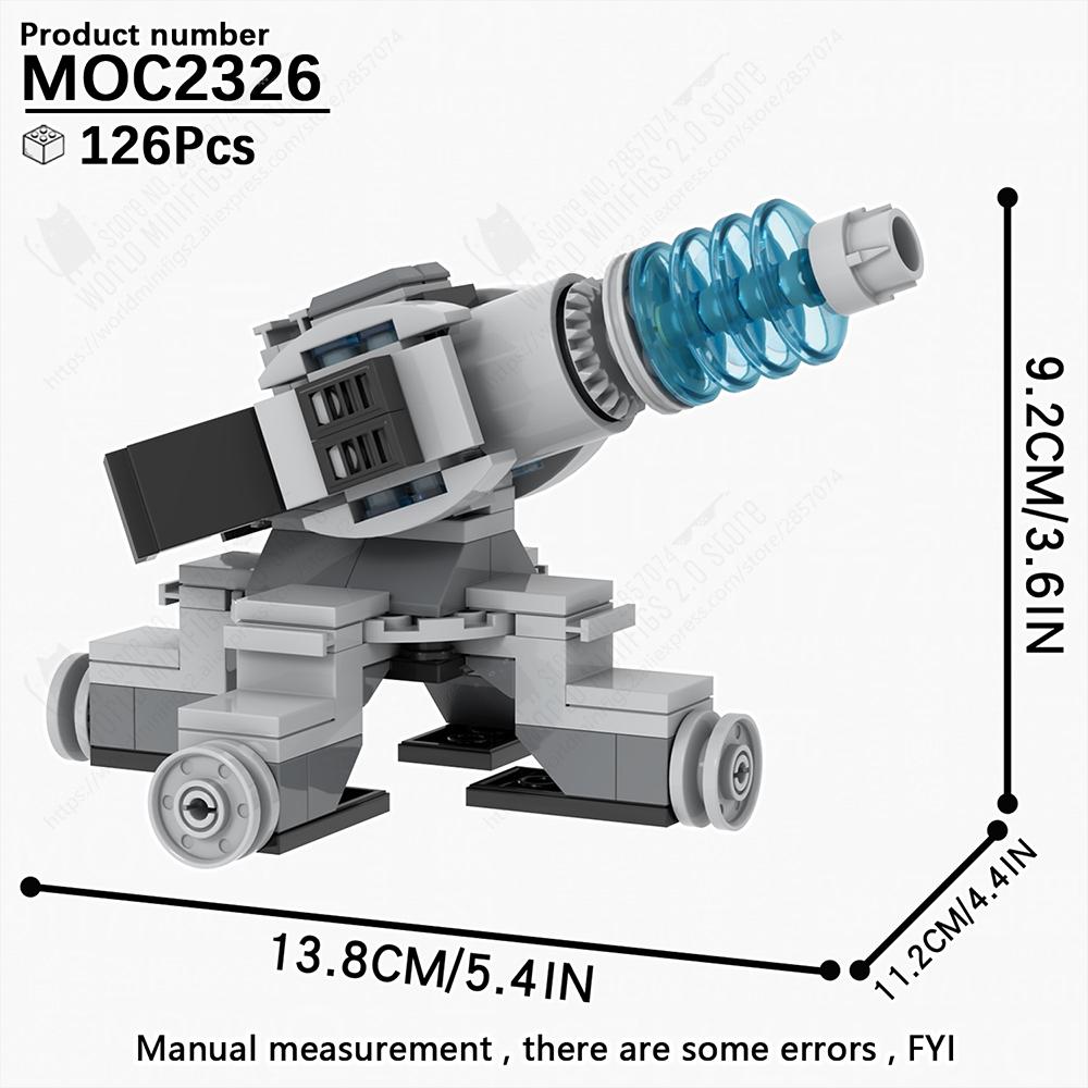 MOOXI Classic Military Space Wars Movie Weapons Gun Cannon Model MOC Bricks DIY Assembled Building Blocks Compatible Figures Toy