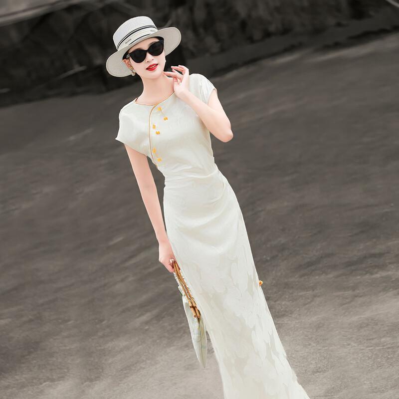 Elegant Jacquard Reformed Cheongsam Dress