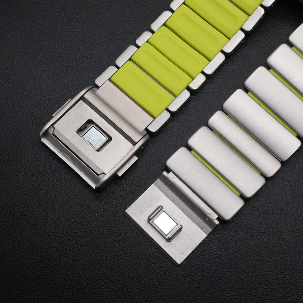 Titanium Straps for Apple Watch Band Ultra 3/2 49mm Men Rubber Bracelet for IWatch Series 11 10 9 8 7 6 5 4 SE3 44mm 45mm 46mm