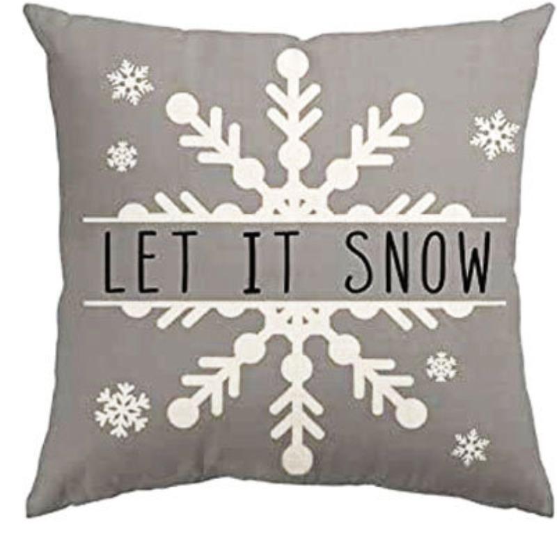 Christmas Pillow Cover Linen Printed Home Sofa Cushion Cover Living Room Bedroom Pillow Cover