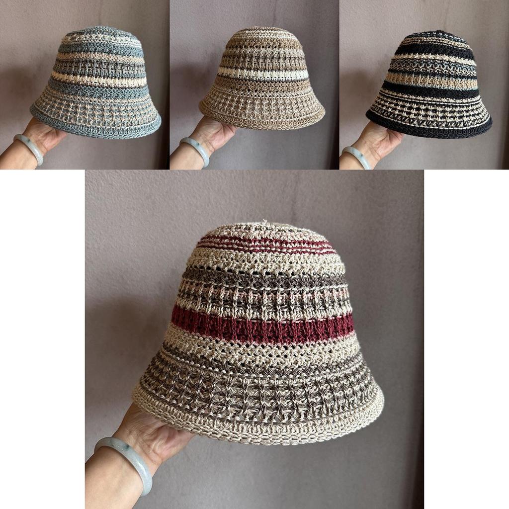 Polyester Womens Wide Brim Woven Fisherman Hat With Breathable Design For Summer Outdoors