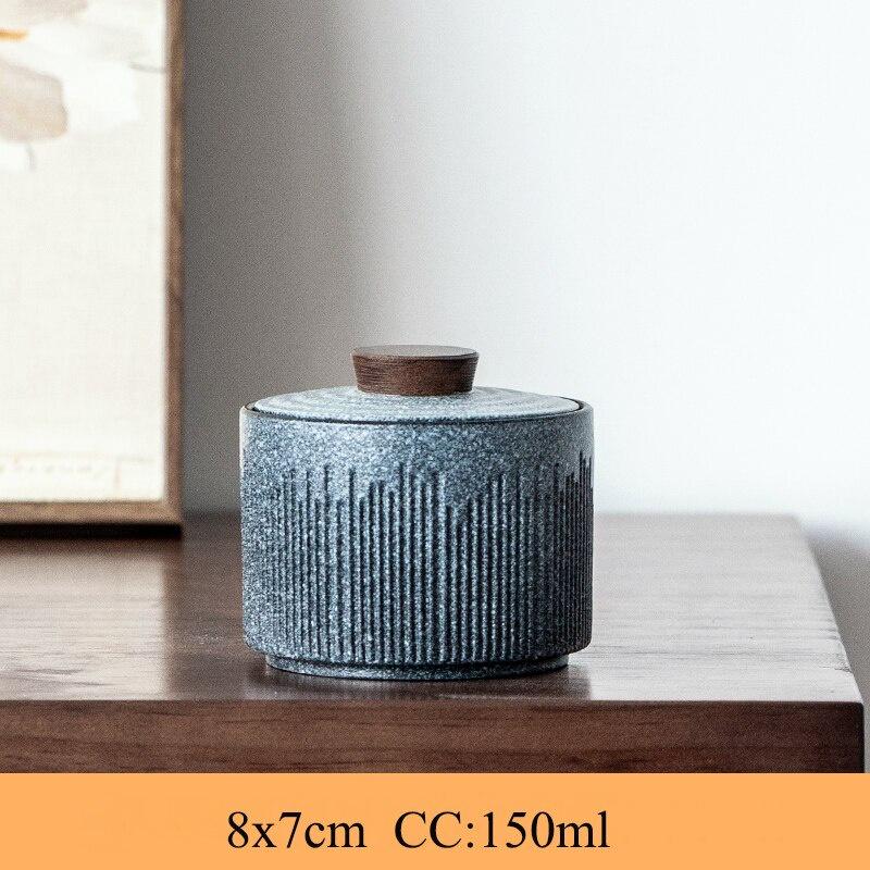 

150ml Ceramic Tea Canister Coarse Pottery Tea Storage Canister Moisture-proof Storage Canister серый