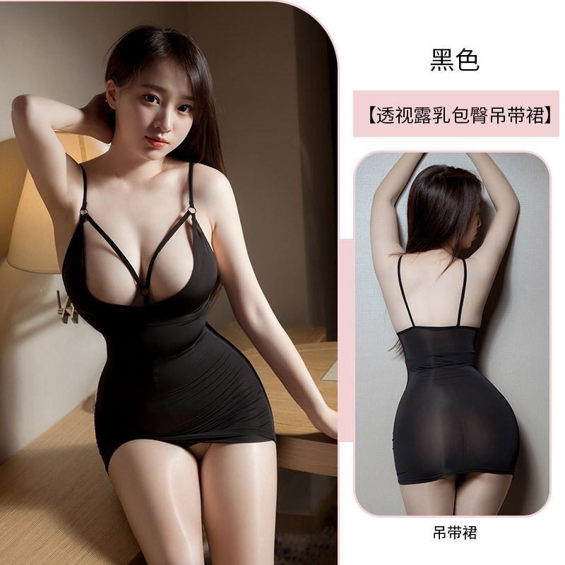 Sex one-piece clothes are convenient to take off, bed perspective clothes, sexy underwear, sex pajamas, milk leakage exposure clothes, open file.