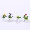 1 Set Mini-Topfpflanzenstatue, klare Textur, dekoratives Harz, zarte Details, Mini-Blumen-Miniatur-Terrassendekoration