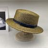 Lafite Hand-woven Flat-top Top Top Hat, Fashionable and Versatile Temperament Model, Men's and Women's Travel Sunscreen Straw Hat