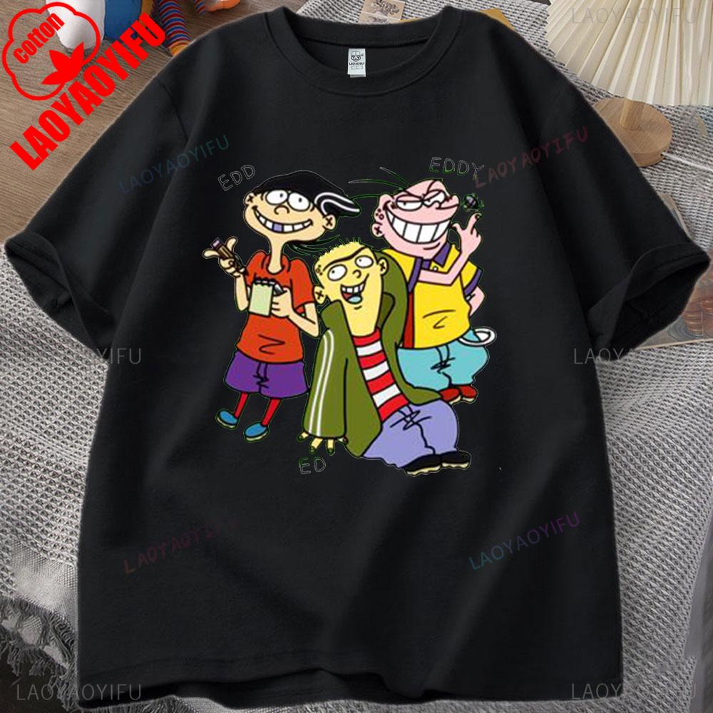 Ed,Edd N Eddy Man T Shirt Ed,Edd N Eddy Printed T-shirt Tops Hip-hop Novelty Trend Simple Style for Outdoor Enthusiasts