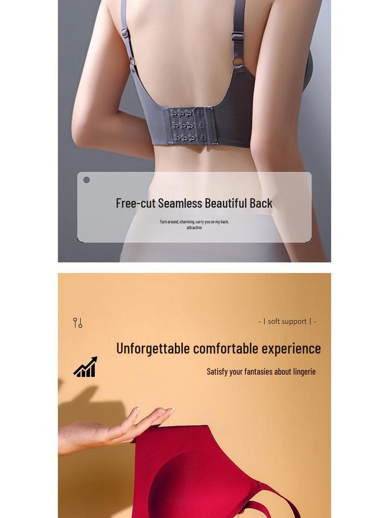 B78 Original Soft Support Seamless Jelly Strips Wire-free Anti-Sagging Latex Bra for Small Busts