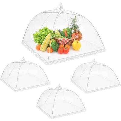 Foldable Food Cover - Fly Proof - Universal - White - Round - 4 Pieces