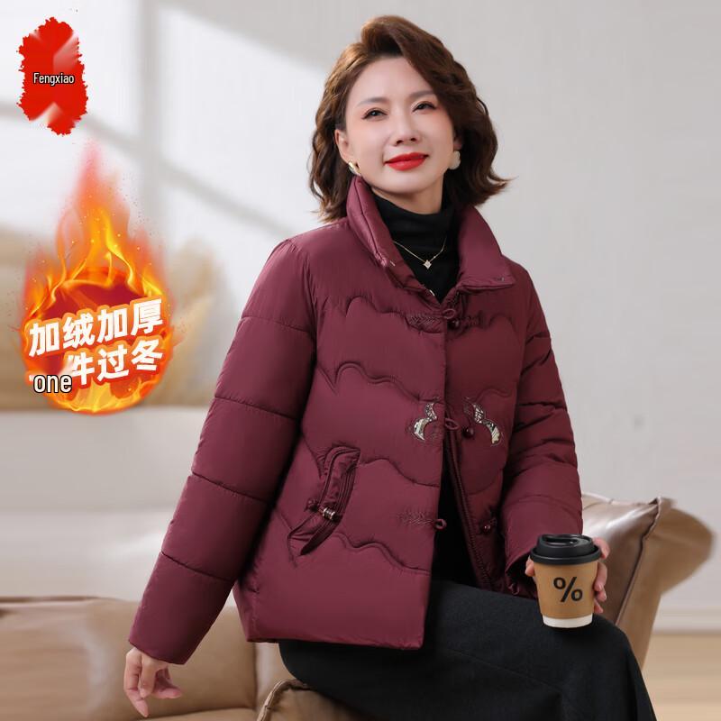 

Fèngxiào Women s Thickened Fleece-Lined Winter Jacket 3XL