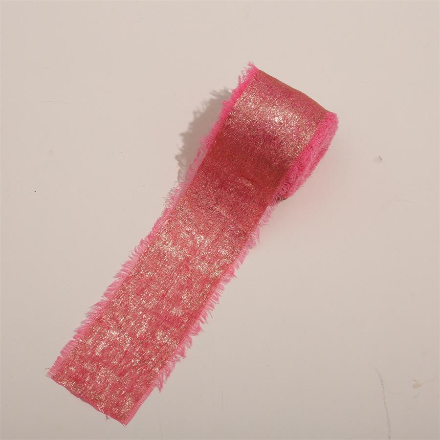 5 Yards Frayed Edged Satin Handmade Bronzing Ribbon for Wedding Invitation Bouquets Birthday Party DIY Decoration Gift 3Roll