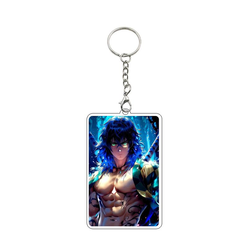 Anime 8cm Kamado Tanjiro Nezuko Agatsuma Zenitsu Cartoon Characters Acrylic Keychain Accessories Car Pendant Gifts Toy Wholesale