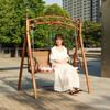 Wrought Iron Hanging Chair: Double Swing for Kids and Adults, Indoor & Outdoor Use, Ideal for Balcony or Courtyard.