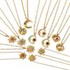 Yingtai 18k Gold Stainless/Titanium Steel Necklace: Summer Star, Moon & Sun Design, High-Quality Polished Finish for Women.